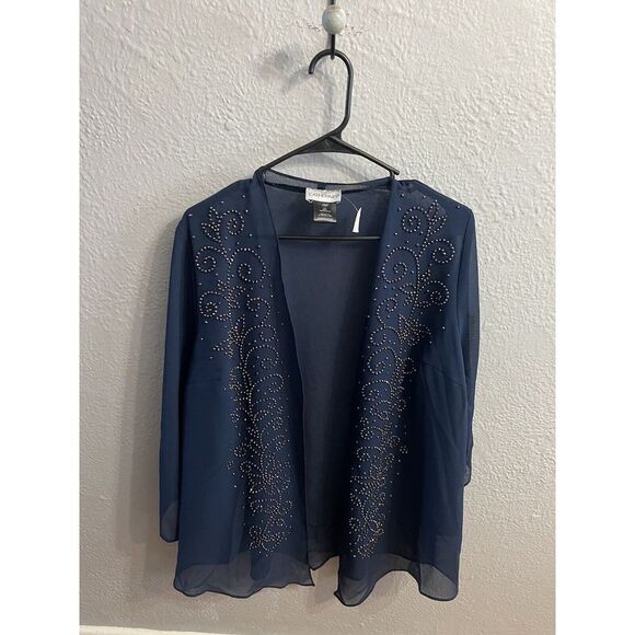 Catheines Plus 18W Navy Blue Open Front Cardigan Jacket - Picture 1 of 7